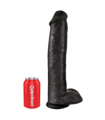 KING COCK REALISTIC DILDO WITH TESTICLES 38 CM BLACK