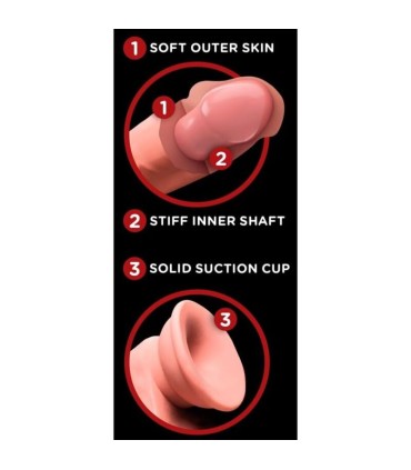 KING COCK PLUS TRIPLE DENSITY REALISTIC DILDO WITH SWINGING TESTICLES 23 CM FLESH