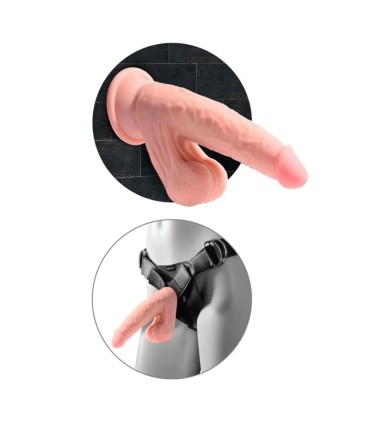 KING COCK PLUS TRIPLE DENSITY REALISTIC DILDO WITH SWINGING TESTICLES 23 CM FLESH