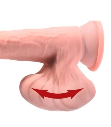 KING COCK PLUS TRIPLE DENSITY REALISTIC DILDO WITH SWINGING TESTICLES 23 CM FLESH