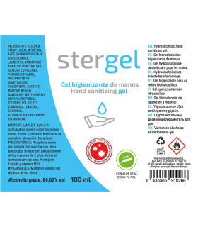 STERGEL GEL HIDROALCOHOLICO HIGIENIZANTE DE MANOS ALOE VERA 100ML
