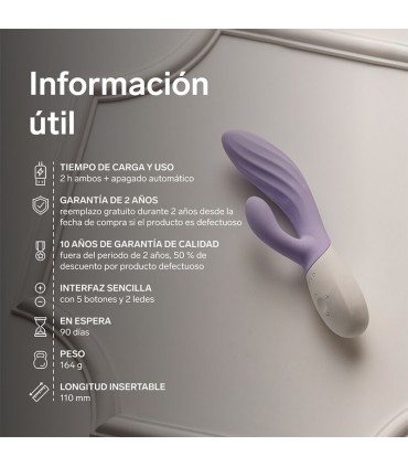 LELO INA TWIST DOUBLE VIBRATOR RABBIT FOR G SPOT AND CLITORIS LAVENDER