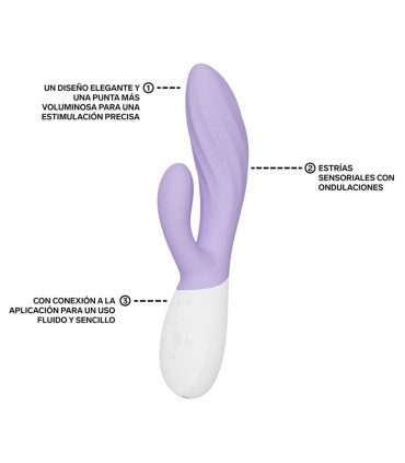 LELO INA TWIST DOUBLE VIBRATOR RABBIT FOR G SPOT AND CLITORIS LAVENDER