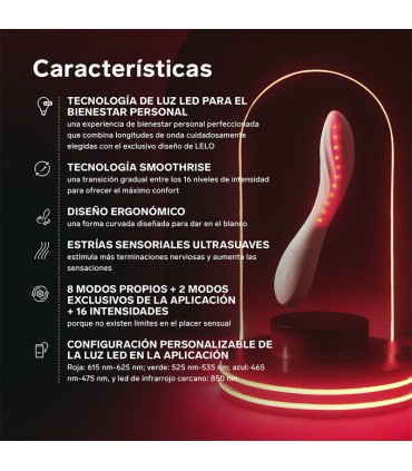 LELO MONA SPECTRA RED LIGHT INTIMATE MASSAGER RECHARGEABLE APP CONTROLLED