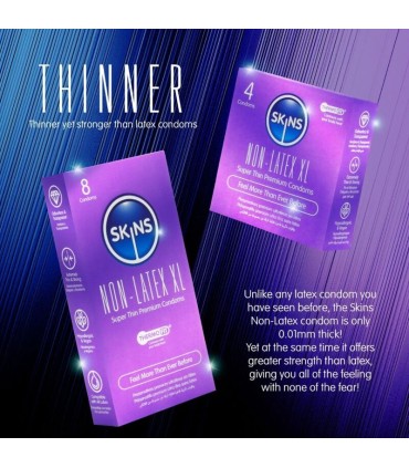 SKINS LATEX FREE CONDOMS XL PACK OF 4