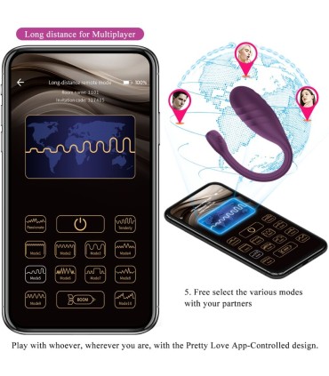 PRETTY LOVE LEVIATHAN VIBRADOR CONTROLADO POR APP MORADO