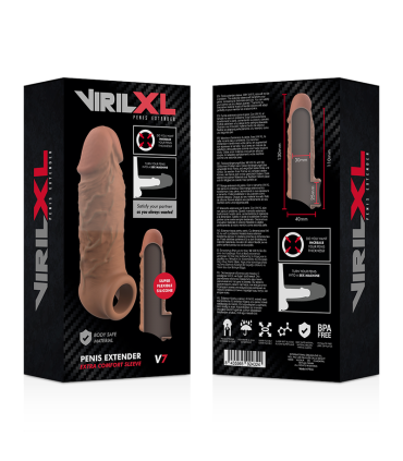 VIRILXL EXTENSION DE PENE LIQUID SILICONE V7 MARRON