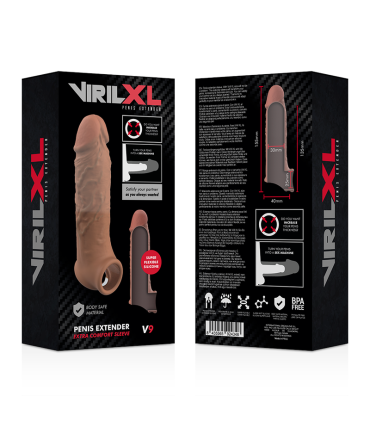 VIRILXL EXTENSION DE PENE LIQUID SILICONE V9 MARRON