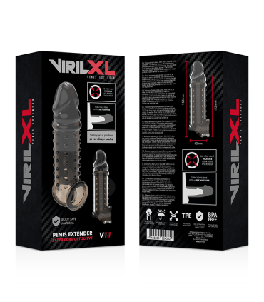 VIRILXL EXTENSION Y FUNDA DE PENE V11 NEGRO