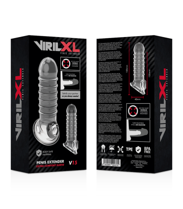 VIRILXL EXTENSION Y FUNDA DE PENE V15 TRANSPARENTE
