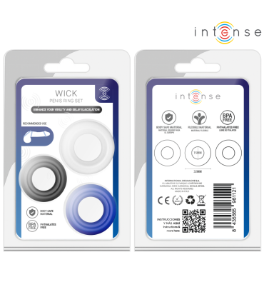 INTENSE WICK SET OF 3 PENIS RINGS VARIOUS COLORS