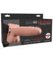 FETISH FANTASY SERIES - REALISTIC VIBRATING HOLLOW STRAP ON WITH BALLS 17.8 CM
