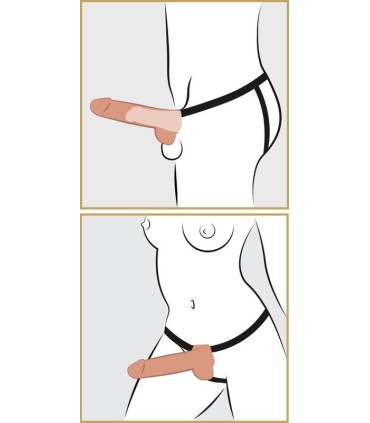FETISH FANTASY SERIES ADJUSTABLE HARNESS REALISTIC PENIS WITH BALLS SQUIRTING 19 CM