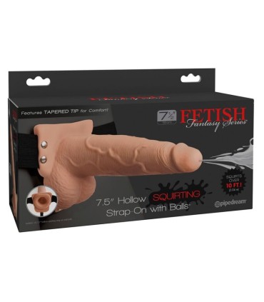 FETISH FANTASY SERIES ADJUSTABLE HARNESS REALISTIC PENIS WITH BALLS SQUIRTING 19 CM