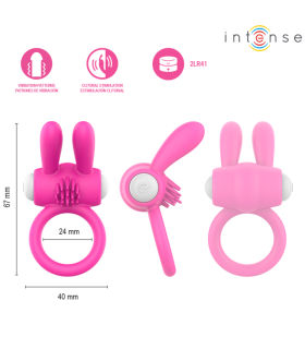INTENSE HOPPS VIBRATING PENIS RING WITH CLITORAL STIMULATION PINK