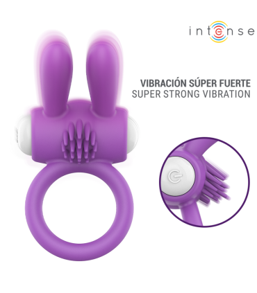 INTENSE HOPPS VIBRATING PENIS RING WITH CLITORAL STIMULATION PURPLE