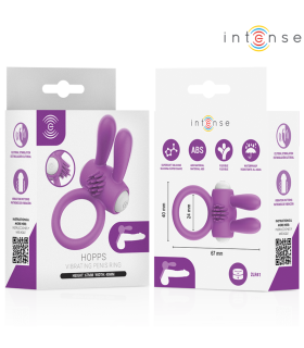 INTENSE HOPPS VIBRATING PENIS RING WITH CLITORAL STIMULATION PURPLE