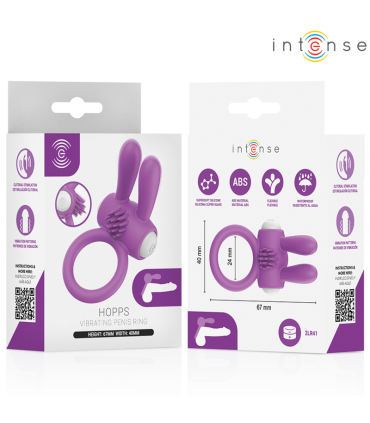 INTENSE HOPPS VIBRATING PENIS RING WITH CLITORAL STIMULATION PURPLE