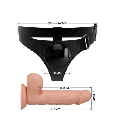PRETTY LOVE HARNESS BRIEFS ARNES UNIVERSAL CON DILDO JERRY 218 CM NATURAL
