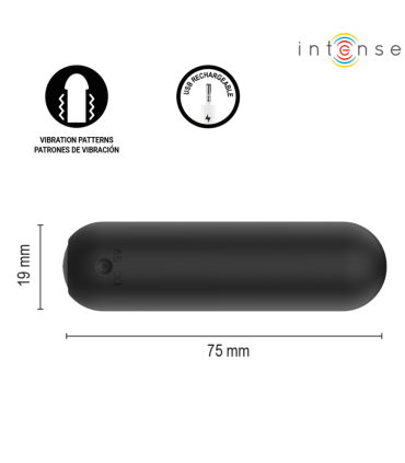 INTENSE JUDY RECHARGEABLE VIBRATING BULLET WITH REMOTE CONTROL BLACK