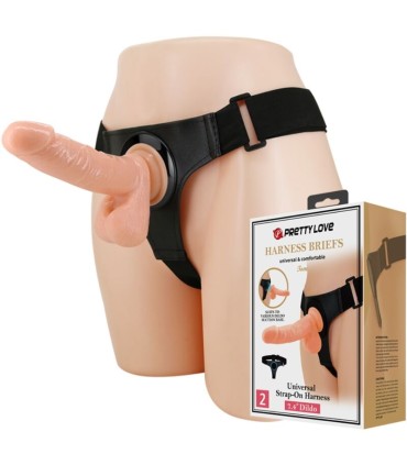 PRETTY LOVE HARNESS BRIEFS ARNES UNIVERSAL CON DILDO TOM 20 CM NATURAL