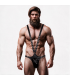 FETISH SUBMISSIVE ATTITUDE MENS V SHAPED ECO LEATHER HARNESS
