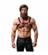 FETISH SUBMISSIVE ATTITUDE MENS ECO LEATHER CHEST HARNESS BLACK RED