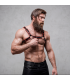 FETISH SUBMISSIVE ATTITUDE MENS ECO LEATHER CHEST HARNESS BLACK RED