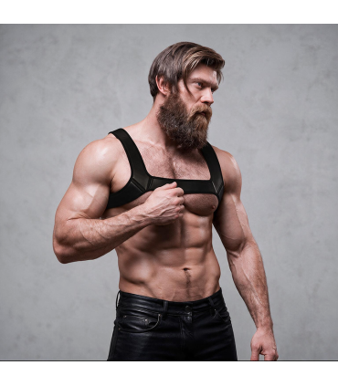 FETISH SUBMISSIVE ATTITUDE NEOPRENE CHEST HARNESS FOR MEN SIZE L