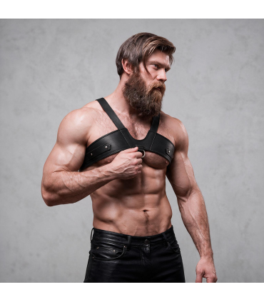 FETISH SUBMISSIVE ATTITUDE MENS BRIGADE ECO LEATHER CHEST HARNESS