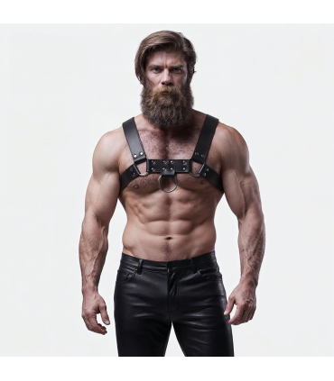 FETISH SUBMISSIVE ATTITUDE MENS ECO LEATHER CHEST HARNESS