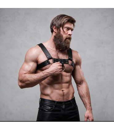 FETISH SUBMISSIVE ATTITUDE MENS ECO LEATHER CHEST HARNESS