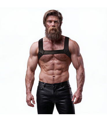 FETISH SUBMISSIVE ATTITUDE NEOPRENE CHEST HARNESS FOR MEN SIZE M