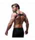 FETISH SUBMISSIVE ATTITUDE ADJUSTABLE NEOPRENE CROSS OVER CHEST BULLDOG HARNESS WITH ZIPPERS FOR MEN