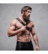 FETISH SUBMISSIVE ATTITUDE MENS CROSSED CHEST ECO LEATHER HARNESS WITH RIVETS