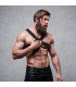 FETISH SUBMISSIVE ATTITUDE MENS CROSS OVER ECO LEATHER CHEST HARNESS WITH STUDS