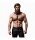FETISH SUBMISSIVE ATTITUDE ECO LEATHER CHEST HARNESS WITH DOUBLE SUPPORT AND STUDS FOR MEN