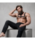 FETISH SUBMISSIVE ATTITUDE ADJUSTABLE ECO LEATHER CHEST HARNESS WITH NECKLACE FOR MEN