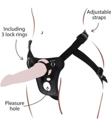 GET REAL STRAP ON PLEASURE HARNES NEGRO
