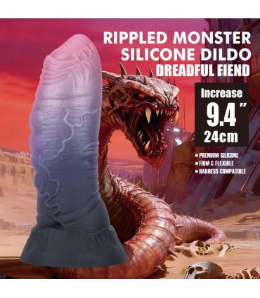 POWER MONSTERS DREADFUL FIEND BICOLOR FANTASY SILICONE DILDO 24 CM O 6 CM