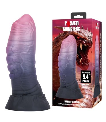 POWER MONSTERS DREADFUL FIEND BICOLOR FANTASY SILICONE DILDO 24 CM O 6 CM