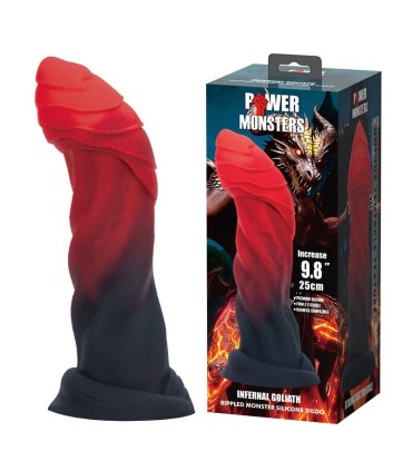 POWER MONSTERS INFERNAL GOLIATH BICOLOR FANTASY SILICONE DILDO 25 CM O 6 CM