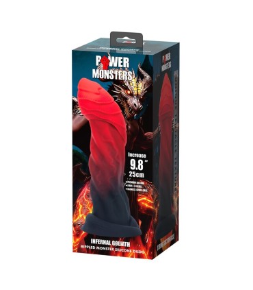 POWER MONSTERS INFERNAL GOLIATH BICOLOR FANTASY SILICONE DILDO 25 CM O 6 CM