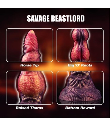 POWER MONSTERS SAVAGE BEASTLORD TRICOLOR FANTASY SILICONE DILDO 24 CM O 5 CM