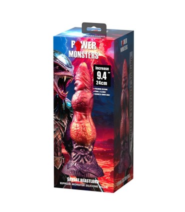 POWER MONSTERS SAVAGE BEASTLORD TRICOLOR FANTASY SILICONE DILDO 24 CM O 5 CM