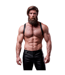 FETISH SUBMISSIVE ATTITUDE MENS ECO LEATHER BACK HARNESS