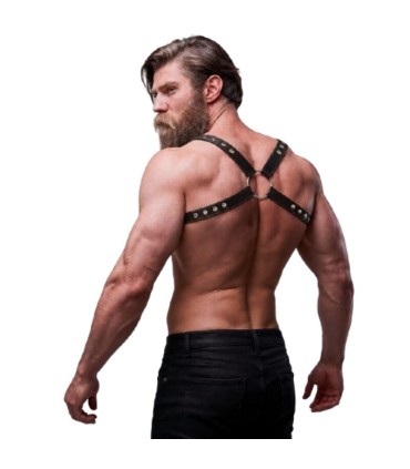 FETISH SUBMISSIVE ATTITUDE MENS ECO LEATHER BACK HARNESS