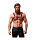 FETISH SUBMISSIVE ATTITUDE MENS ECO LEATHER CHEST HARNESS BLACK RED