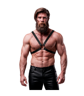FETISH SUBMISSIVE ATTITUDE MENS CROSS CHEST ECO LEATHER HARNESS