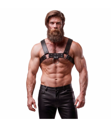 FETISH SUBMISSIVE ATTITUDE MENS ECO LEATHER CHEST HARNESS